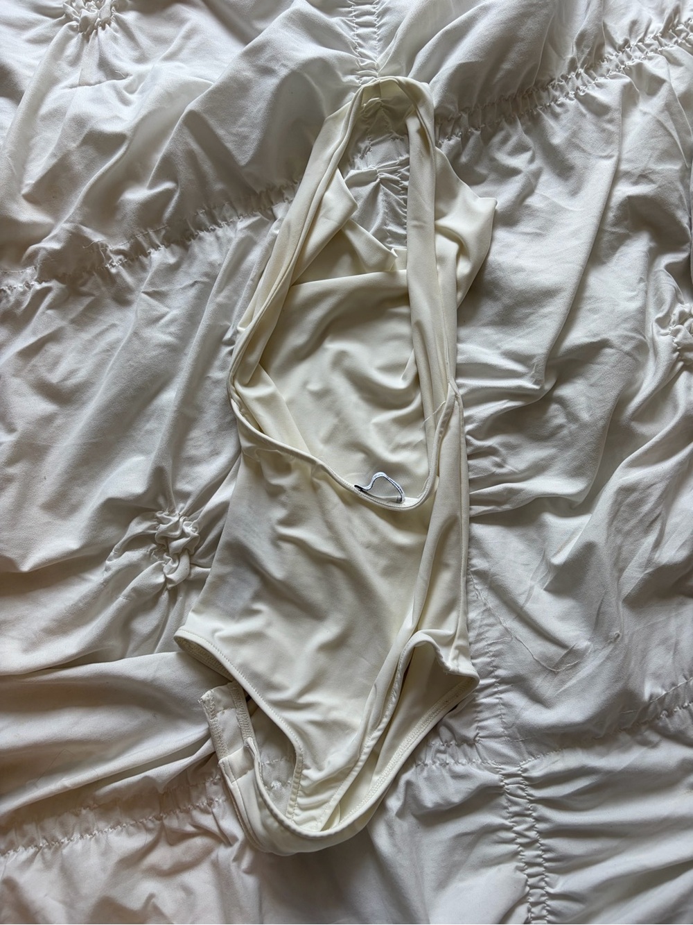 Bershka Cream One-Piece Bodysuit